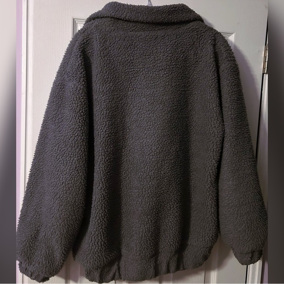 Zaful Gray Oversized Baggy Cozy Teddy Jacket Coat - Picture 4 of 4